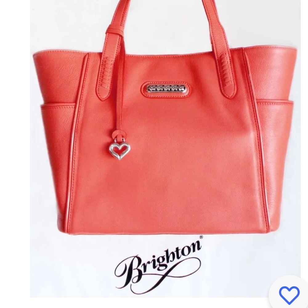 Brighton Paulina Coral Leather Tote Bag